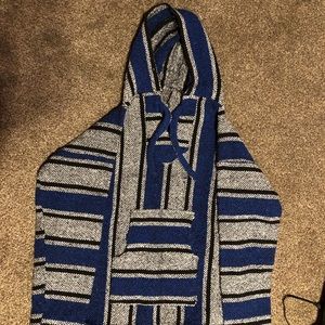 Baja hoodie in blue and white